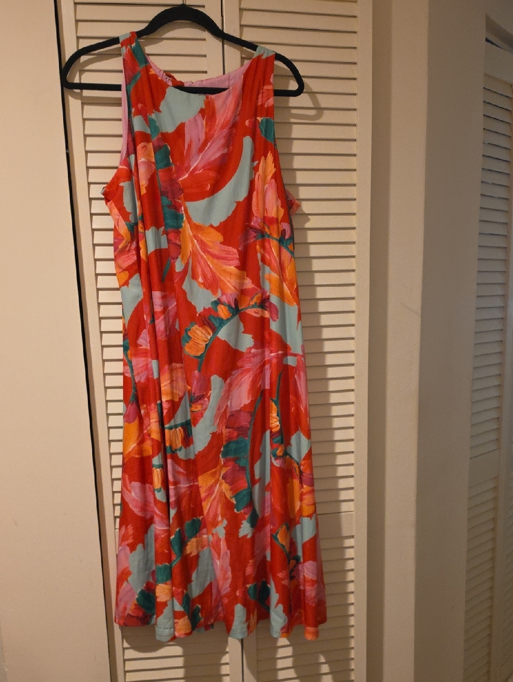 Chico's Red Tropical Print Sleeveless Maxi Dress